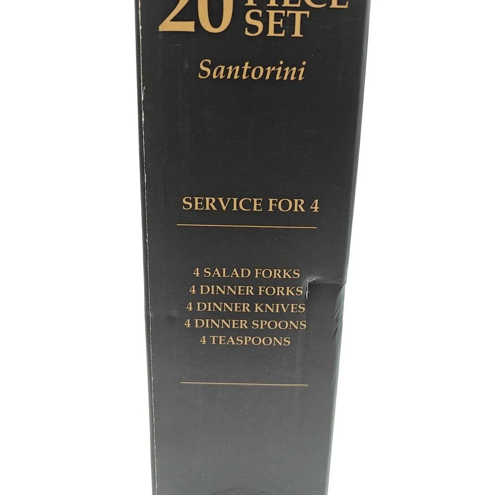 Bombay Santorini 20 Piece Gold Stainless Steel Flatware Set Service for 4 NEW